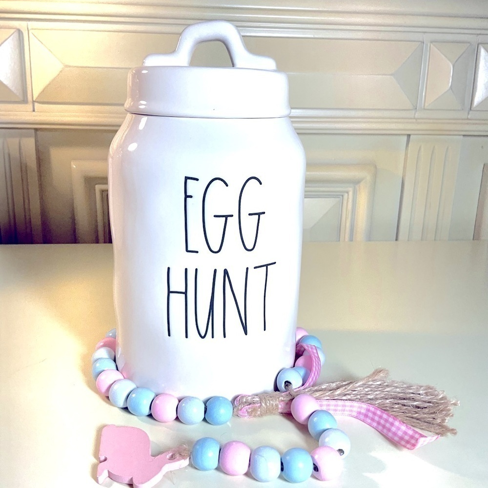 Rae Dunn EGG HUNT Easter canister with sealed lid